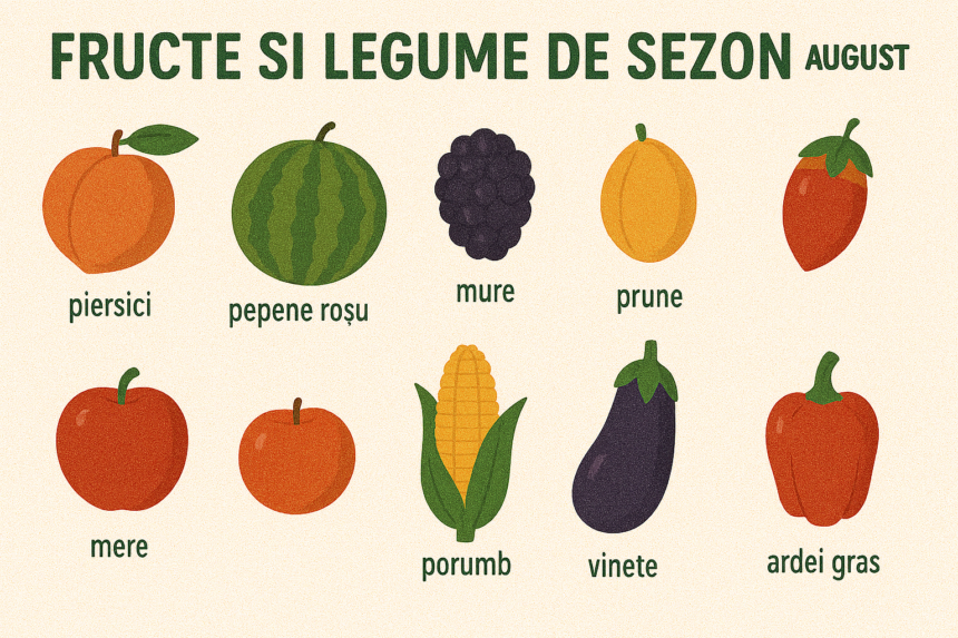 Fructe si legume de sezon in august sfaturi utile